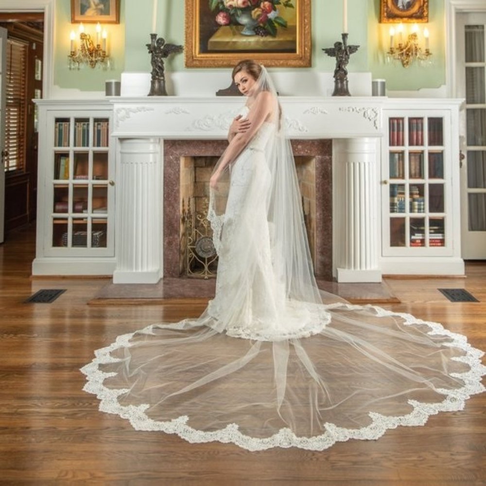 Cathedral Length Veil with Gorgeous Lace Trim